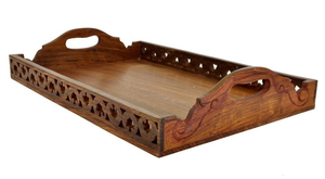 Bandeja Decorativa de Madera Esmaltada Hecha a Mano por Artesanos Indios, Lista para Exportación - Product Image 6