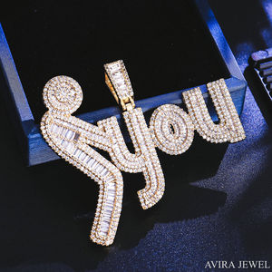 Colgante de Moissanita de Dos Tonos Chapado en Oro, Sin Níquel, Sin Plomo, Pieza Destacada para Amantes de la Moda, Estilo Hip Hop, Plata 925 Sólida - Product Image 2