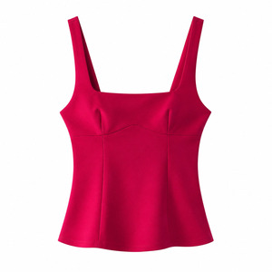 Camiseta sin mangas de verano transpirable para mujer, camiseta sin mangas de algodón de color sólido, ligera, con diseño personalizado disponible. - Product Image 2