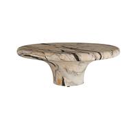 Table basse en marbre blanc brillant, mobilier d'art moderne, table décorative haut de gamme, mobilier de salon sophistiqué, table de luxe