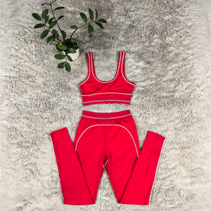 Women's <b>Olive</b> <b>Green</b> Sporty Two-Piece Set Crop Top With Elastic Waist <b>Leggings</b> Full Length Solid Color Knitted Spandex Nylon - Product Image 2