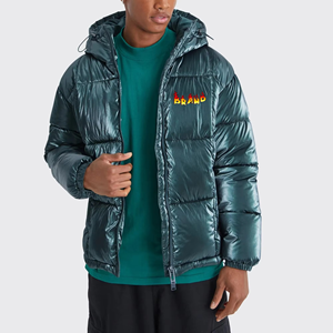 Chaqueta Bomber Acolchada de Alta Calidad para Hombre, Estilo Vintage, Brillante, Cortavientos, Color Sólido, Poliéster, Ropa de Invierno Informal - Product Image 4