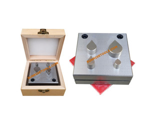 Ensemble de moules en fer pour gouttes d'eau, pour la fabrication de bijoux, outils de bricolage avec base carrée et quatre pièces dans une boîte en bois - Product Image 2