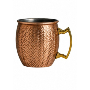 Mug en cuivre Moscow Mule, tasse à bière en cuivre gaufré de qualité supérieure avec poignée en laiton, vente en gros, personnalisable, articles de bar à cocktails - Product Image 1