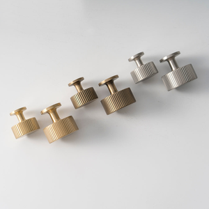 Ribbed Cylinder Cabinet <b>Knob</b> Modern Brass Drawer Pull Fluted Round Furniture Hardware Decorative Cupboard Handle - Product Image 1