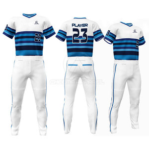 Uniforme de baseball élégant 100% polyester pour hommes, personnalisable, respirant, anti-humidité, maillot et pantalon à col en V - Product Image 6