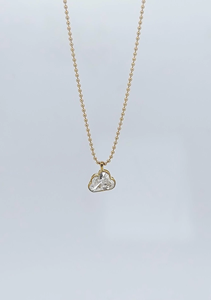 Collier pendentif en zircone cubique en forme de cœur, plaqué or 18 carats, chaîne à perles en alliage, bijoux classiques pour tous les jours, unisexe - Product Image 5