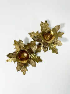 Vintage Brass Botanical Leaf <b>Candlestick</b> Holder Handcrafted Floral Candle Stand for Home Decor Dining Table Wedding - Product Image 3