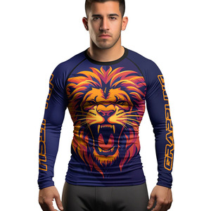 Camiseta de compresión de manga corta para hombre, Rash Guard MMA BJJ, ropa de entrenamiento de grappling aprobada, mercado mayorista de EE. UU. y Europa - Product Image 1