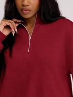 Ensemble deux pièces pour femme, écoresponsable, sweat-shirt à demi-zip et pantalon large, tenue décontractée et confortable