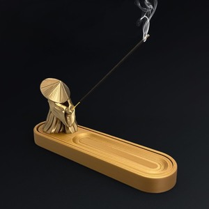 Messing Zen-Fischer Räucherstäbchenhalter mit Auffangschale im chinesischen Stil, Aromatherapie-Stäbchenbrenner für Heimdekoration - Product Image 3