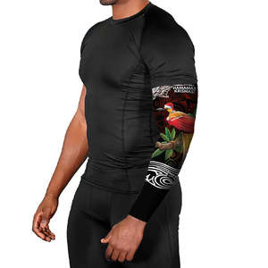 Camiseta Unisex de Manga Larga con Protección Solar UPF50+ y Efecto Refrigerante, Estampado Tribal de Pájaro Carpintero por Sublimación, de Seda Helada - Product Image 3
