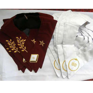 Collar de Maestro Venerable del Rito Escocés AASR, bordado a mano con trenza dorada y cinta negra, Conjuntos de la Gran Logia de Malta - Product Image 5