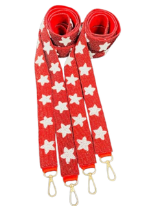 Sangle de sac à main réglable en perles blanches et rouges, motif hiboux, faite à la main, pour les jours de match - Product Image 3