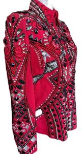 Chaqueta ecuestre Premium Showmanship Chaqueta de equitación occidental Ropa ecuestre elegante y elegante Rojo - Product Image 4