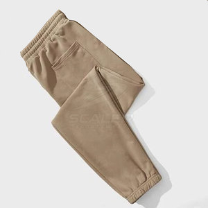 Ensemble de survêtement décontracté pour homme en polyester/coton léger, avec cordon de serrage, respirant, motif uni pour le confort et la chaleur - Product Image 4