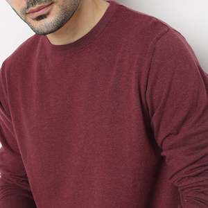 Pull-over épais en mélange polyester-coton, tricoté uni, 500 g/m², coupe oversize classique, pour tenue décontractée - Product Image 3