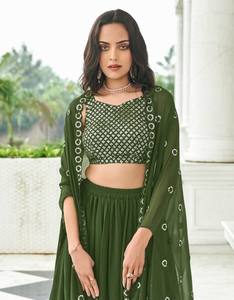 Georgette Faux Fur Free Size Stitched <b>Shrug</b> Suit with Sequences & Thread Work for <b>Wedding</b> & Diwali Knee-Length - Product Image 4