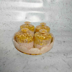 Luxury Custom Durable Hand-painted Resin Jar with Lid for Candle Spice Cosmetic Candy Jewelry <b>Storage</b> and <b>Table</b> Decor - Product Image 3