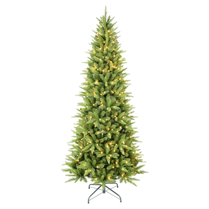 Albero di Natale Artificiale 2,4m (8ft) con 1612 Punte Miste in PVC/Acero Rigido, 500 Luci LED Bianco Caldo, Filo Memoria + Filo in Ferro, 300cm, Verde PE - Product Image 1
