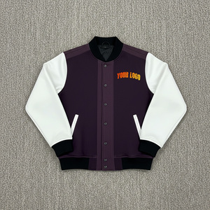 Men varsity <b>jacket</b> casual streetwear letterman style outerwear lightweight bomber coat athletic fashion snap button <b>jacket</b> - Product Image 1