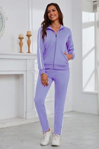 Conjunto Deportivo Casual para Mujer, de Alta Calidad, Transpirable, Tallas Grandes, con Logotipo, en Felpa - Product Image 3