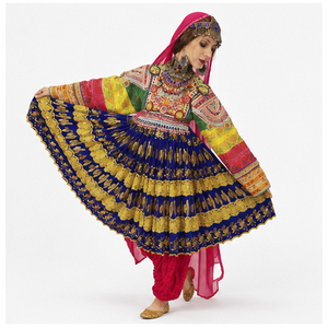 Vêtements ethniques traditionnels indiens et pakistanais, Lehenga Choli, robe de mariage en coton brodée, Dupatta, coupe ample, robe afghane Kuchi - Product Image 4