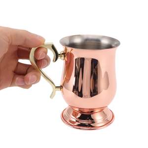 Mug de voyage en cuivre de style européen de qualité supérieure, réutilisable, étanche, portable, grande capacité pour café, thé, bière, vin - Product Image 1