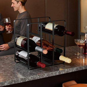 Elegante Botellero de Alambre Metálico Negro con Diseño de Oso, Perfecto para Decoración del Hogar, Bodas y Exhibición de Artículos de Bar - Product Image 3