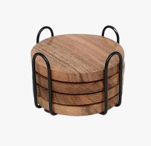 Posavasos de Madera Artesanales de la India, Alfombrillas para Tazas de Té, 10 mm, Ecológicos, Precio al por Mayor, Vajilla Nueva de Colores para la Mesa - Product Image 1