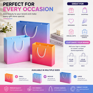 Vibe Ready Luxury Paperboard Shopping <b>Bags</b> with Handles Eco-Friendly & Reusable Customizable for Gift Wrapping and Candle <b>Bags</b> - Product Image 6