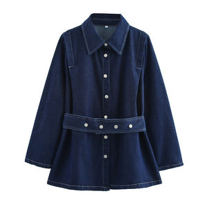 Conjunto de traje vaquero cómodo y personalizable de alta calidad, el más vendido, para mujer, corte ajustado, de verano, de secado rápido, 100% algodón - Product Image 2