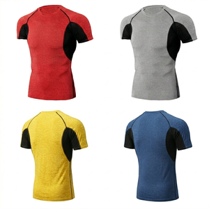 เสื้อรัดกล้ามเนื้อสำหรับออกกำลังกาย MMA BJJ สำหรับผู้ใหญ่ ยูนิเซ็กซ์ ผ้ายืด/ผ้าฝ้าย แขนยาว ย้อมสีทั้งตัว ป้องกันรังสียูวี 50+ แห้งเร็ว 220 กรัม ด้านหน้า - Product Image 1