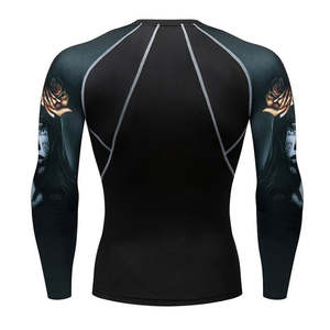Rashguard MMA uni de qualité supérieure, manches courtes, compression respirante, Spandex/Polyester, vêtements de fitness pour hommes - Product Image 3