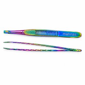 Pince à épiler Mahnas en acier inoxydable, pointe carrée, élégante, durable, outil professionnel pour l'épilation du visage - Product Image 6