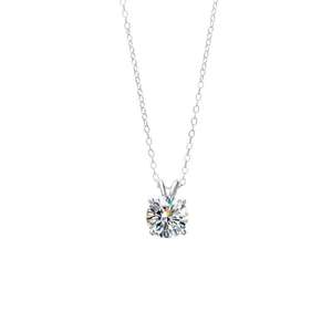 Collar con Colgante de Plata de Ley 925 con Zirconia Cúbica de Corte Brillante de 2 Quilates, Cadena de Eslabones, Regalo de Boda, Compromiso, Fiesta, Moderno - Product Image 3