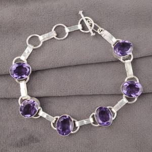 Bracelet en Iolite Bleue en Argent Sterling Réglable, Bijou en Pierre Précieuse, Cadeau d'Anniversaire pour Elle, Maman, Bracelet Élégant - Product Image 4