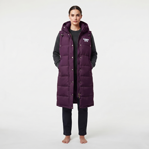 Gilet long matelassé tendance pour femme, avec capuche, entièrement zippé, style streetwear décontracté, vêtement d'extérieur mode pour l'hiver - Product Image 6