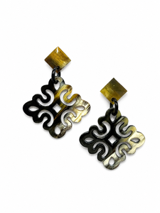 Aretes Colgantes Ovalados de Cuerno de Búfalo Natural con Diseño Geométrico, Ecológicos, de Comercio Justo, para Niños, Aniversarios y Compromisos - Product Image 2