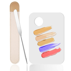 Espátula de Acero Inoxidable de Diseño Personalizado con Punta Inclinada y Cabeza Redonda para Mezclar, Ideal para Maquilladores y Trabajos con Cemento - Product Image 2