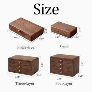 Premium Quality Customizable Handcrafted Wooden Jewellery Box with Velvet Lining Multi Compartments Rings <b>Necklaces</b> <b>Storage</b> - Product Image 6