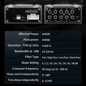 Amplificateur audio de voiture mono DSP-AP3 classe AB 45W par canal avec égaliseurs pour revendeurs de stéréos automobiles - Product Image 2