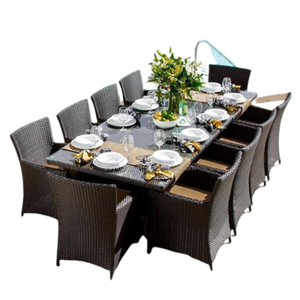 Juego de sillas y comedor de ratán de buena calidad, juego de restaurante de madera de teca maciza con diseño moderno y sencillo, producto Costumiz - Product Image 3