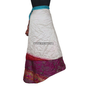100 Formas de Usar el Pañuelo Mágico de Seda Vintage de la India, 38 Pulgadas, 2 Capas, Reversible, Pañuelo Largo de Seda para Envolver, Tipo Sari - Product Image 1