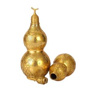Bold Blossom Manufacturers Gourde Bagua en Cuivre à Couvercle Ouvert, Fabriquée à la Main selon la Méthode Ancienne, Décoration d'Intérieur, Vente en Gros de Cuivre en Inde - Product Image 1