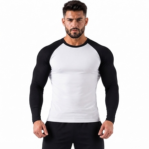 Camiseta Deportiva Unisex Blanca y Negra de Manga Larga, Secado Rápido, Spandex y Poliéster 260g, Estampado por Transferencia de Calor, Bloques de Color - Product Image 1