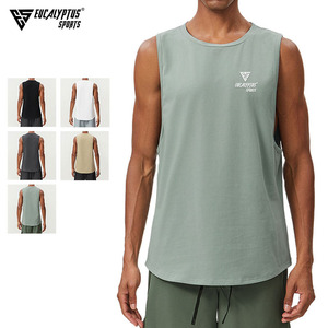 Débardeur de sport classique en coton pour homme, coupe ajustée, longueur mi-cuisse, haut de gamme, pour la gym, le sport, la course et les loisirs - Product Image 1