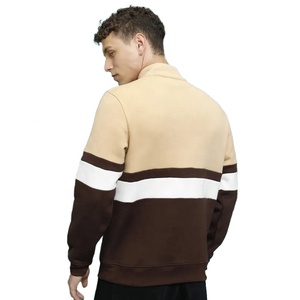 Men's Color Blocking Quarter <b>Zip</b> Sweatshirt Regular Fit Knitted Fleece Casual Autumn Stand Collar <b>Shirt</b> - Product Image 5