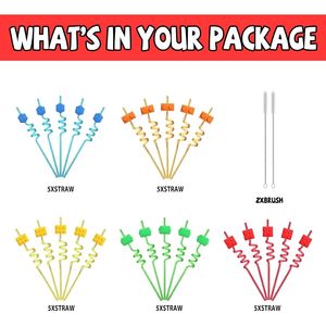 25 Pezzi di Blocchi da Costruzione e 2 Cannucce Igieniche Usa e Getta, Kit per Feste di Compleanno - Product Image 1