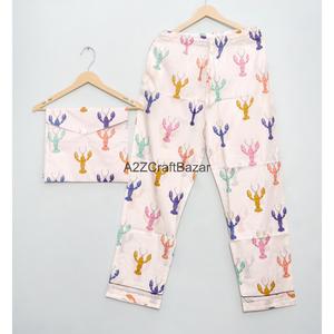 Conjunto de Pijama de Algodón 100% para Mujer, Estampado Floral Vintage, con Mangas Largas, Cintura Elástica, Suave, Transpirable y Cómodo - Product Image 5